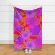 jumbo-Psychedelic 60s Floral Flower Power-pink-purple-orange