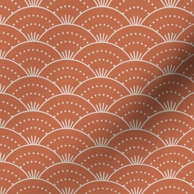 Sweet polka dot waves terracotta - FABRIC