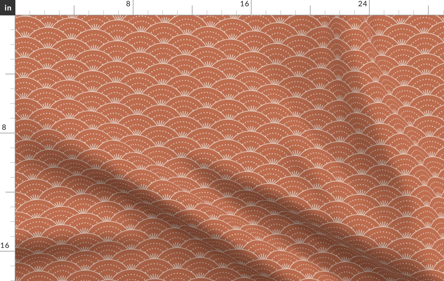 Sweet polka dot waves terracotta - FABRIC