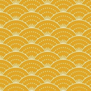Sweet polka dot waves yellow - FABRIC