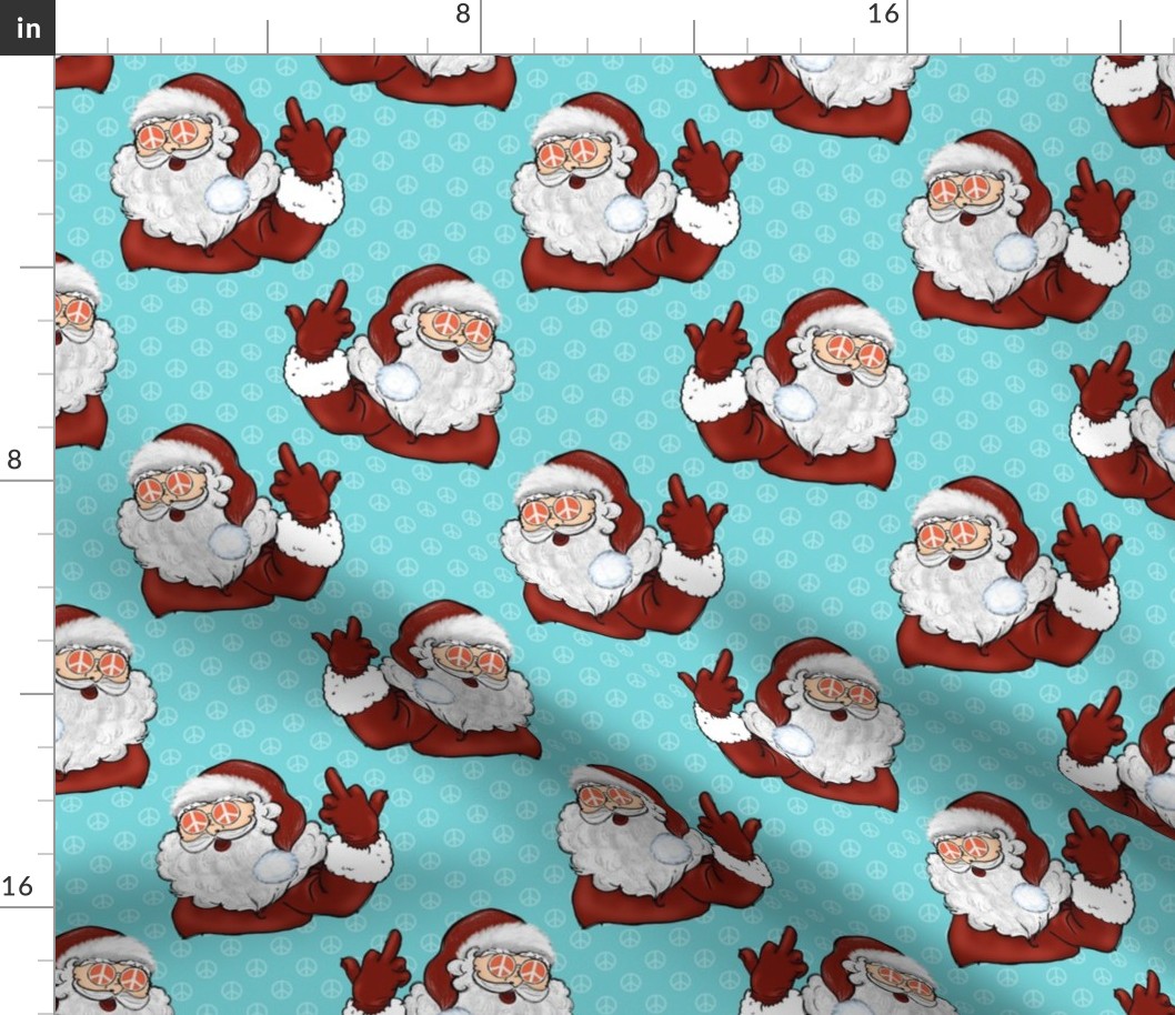 Large Scale Naughty Santa Claus on Blue