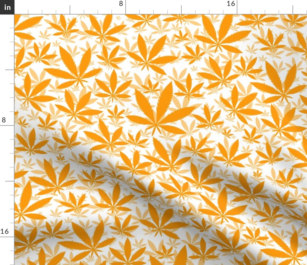 Bigger Scale Marijuana Cannabis Leaves Marigold on White