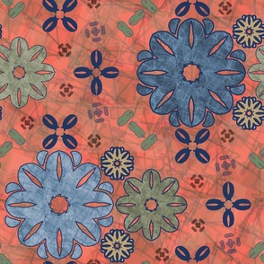 Coastal Chic - Textured Stroke Mandala Flowers