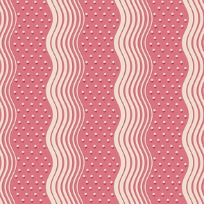 pink waves with dots 