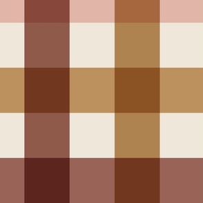 Gingham V1: Fall Thanksgiving V3 Checks Brown Earthy Natural Autumn - L