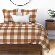 Gingham V3: Fall Thanksgiving V3 Checks Beige Ivory Brown Earthy Natural Autumn - L