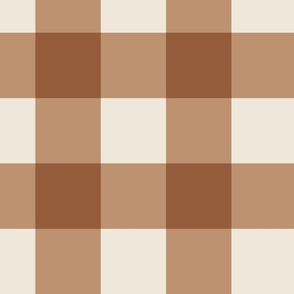 Gingham V3: Fall Thanksgiving V3 Checks Beige Ivory Brown Earthy Natural Autumn - L