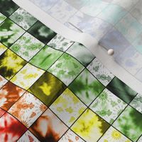 Rainbow Shibori Checkerboard Tiles (small scale)  