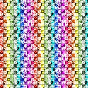 Rainbow Shibori Checkerboard Tiles (small scale)  
