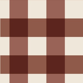 Gingham V5: Fall Thanksgiving V3 Checks Brown Ivory Earthy Natural Autumn - L