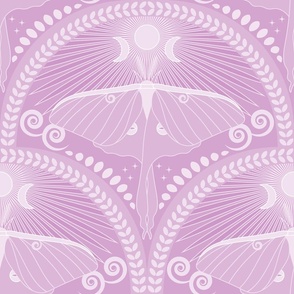 Enchanting Luna Moth / Art Deco / Mystical Magical / Icy Orchid / Large