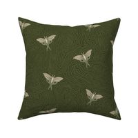 medium - mystical luna moths - dark olive green
