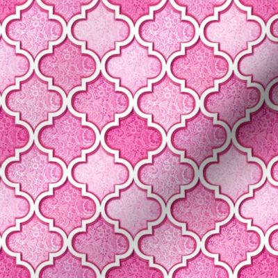 Moroccan Tiles in shades of pink lace