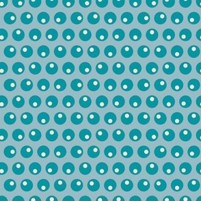 (S) Vintage cyan and white polka dots on light blue 