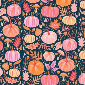 Pumpkin Confetti – Peach on Teal