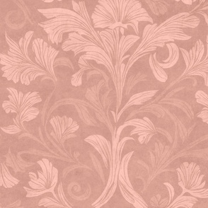 William Morris Style Coordinating Pattern For Rose Skull Gothic Pattern Pastel Peach