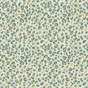 Micro pastel sage and olive green modern leopard print