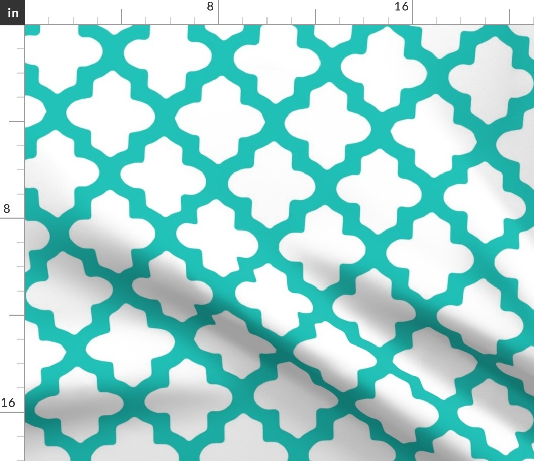 Moroccan Quatrefoil in Turquoise