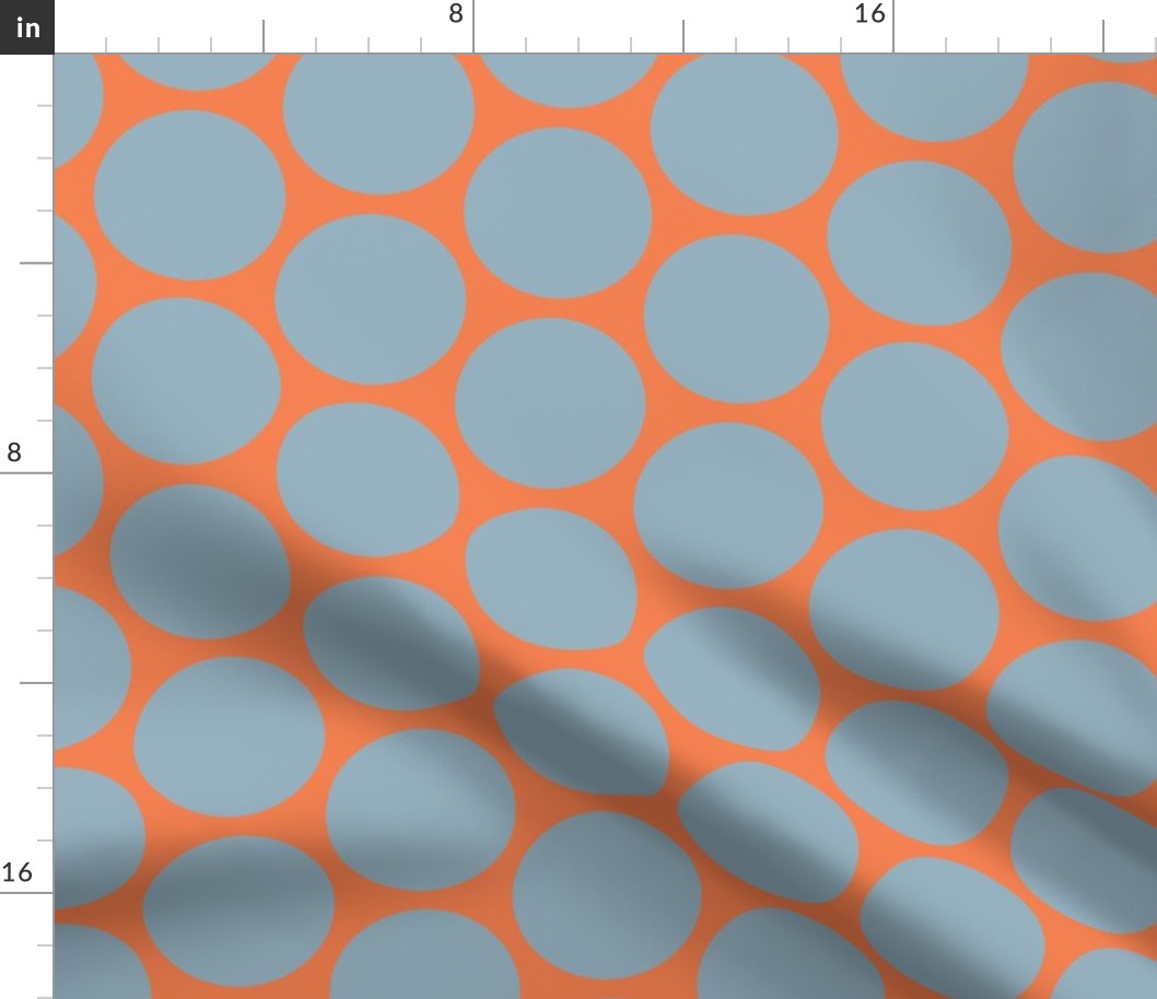 Watersports Fun Minimalistic Coordinate Circle Pattern Grey Orange Smaller Scale