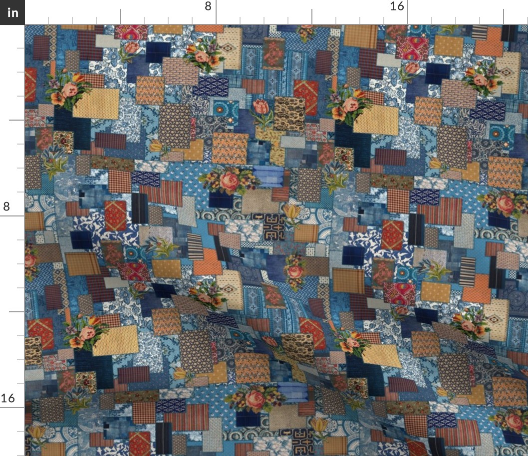 Boho Vintage Patchwork with Floral Patches