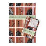 Antique collage holliday cocktail napkin set