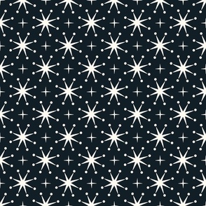 Christmas Delight Stardust boho stars in Midnight Navy Blue 4x4