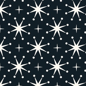 Christmas Delight Stardust boho stars in Midnight Navy Blue 8x8