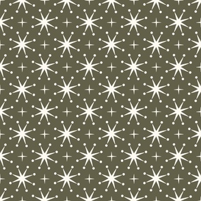 Christmas Delight Stardust boho stars in Sage green 4x4