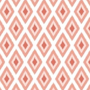 Diamond Ikat Pattern - Geometric Ikat - peach, coral, light pink