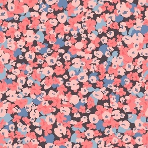 Flowers Meadow blue and pink