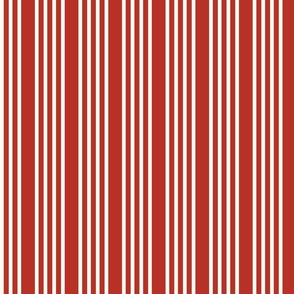 Christmas Delight Heritage Stripe in Crimson Red and Cream 8x8