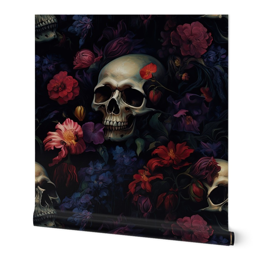 gothic floral skull 