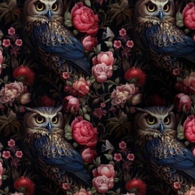 gothic floral owl 