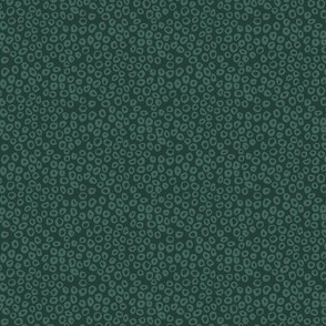 Animal Spots in Green on Emerald | Small Version | Arts and Crafts Style Pattern of Woodland Animal Fur