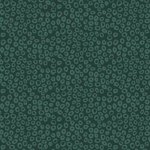 Animal Spots in Green on Emerald | Medium Version | Arts and Crafts Style Pattern of Woodland Animal Fur