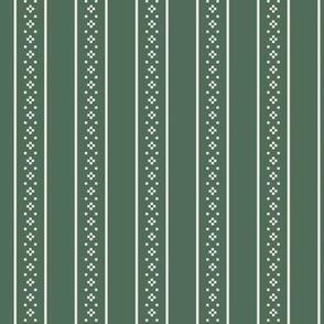 Vertical stripes Christmas festive green knitted stripes