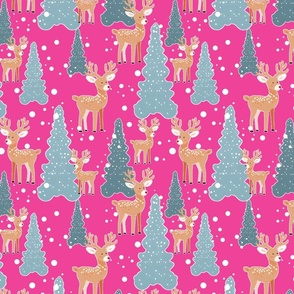 Reindeer Romp – on Barbie Raspberry Pink – New 