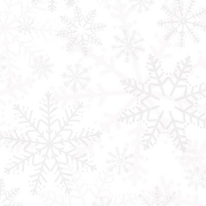 Midi - Modern & Stylised Layered Christmas Festive Snowflakes - Winter White