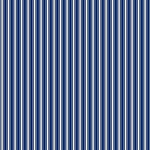 Small  Royal Blue White Vertical Mattress Ticking Bed Stripe