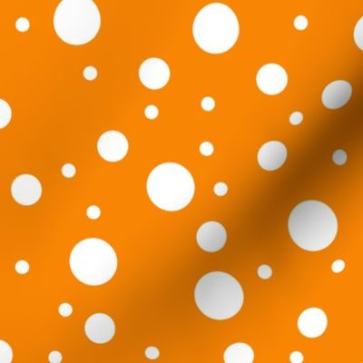 varying polkadots white on orange