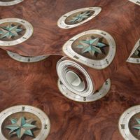 going round in circles - mother of pearl - burl wood