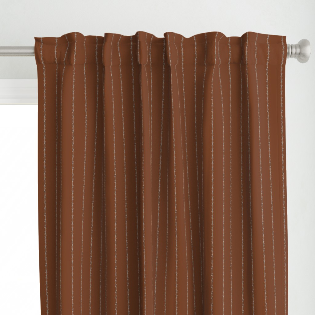 barbed wire stripe - vertical brown leather 