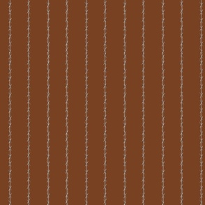 barbed wire stripe - vertical brown leather 