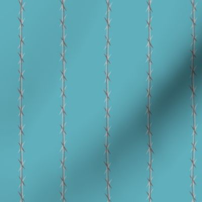 barbed wire stripe - vertical turquoise