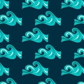 Waves on Navy Background - small 