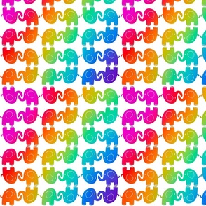 Rainbow elephants - white