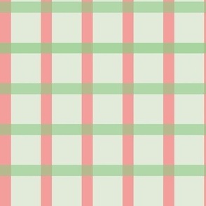 Retro geometric grid pattern in green and pink - Medium scale