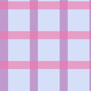 Retro geometric grid pattern in light blue, pink and lavender - Large scale