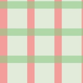 Retro geometric grid pattern in green and pink - Large scale