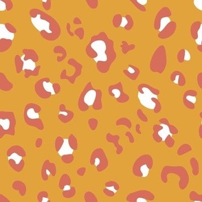 small fun preppy leopard print - marigold orange and coral red pink
